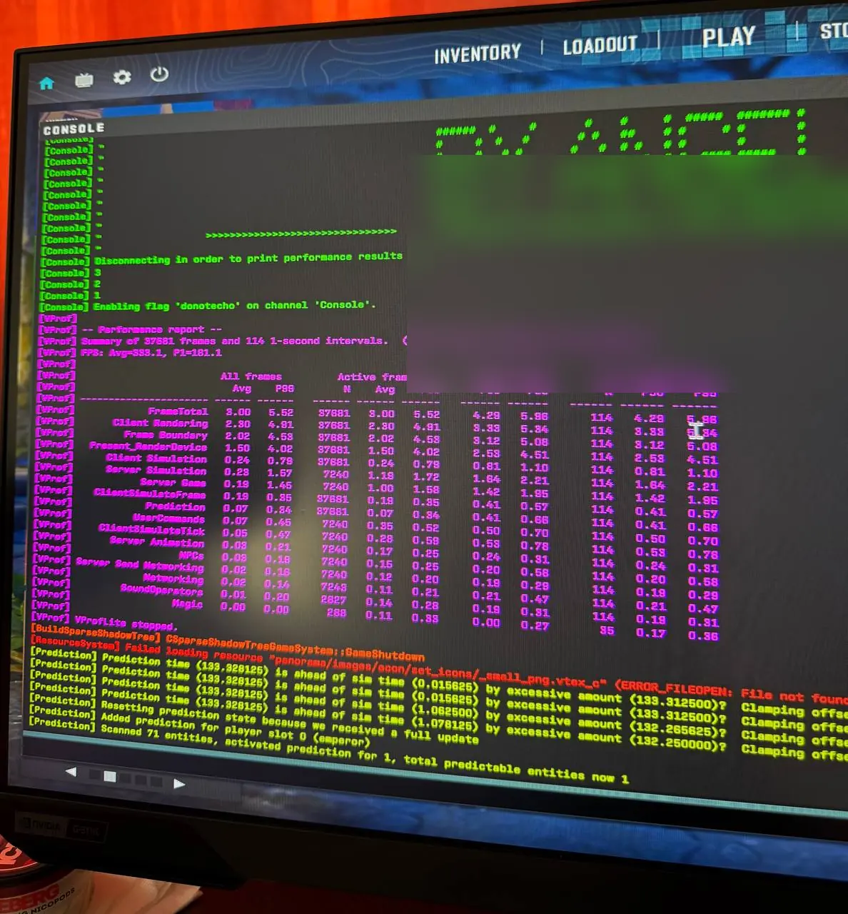 Скриншот отчёта FPS Benchmark до настройки: средний FPS 333,1, 1% low 181,1
